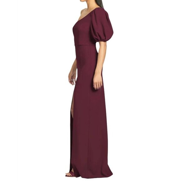 NWT SACHIN + BABI Nadia Gown in Deep Wine One-Shoulder Maxi Dress Long Column - Picture 4 of 14